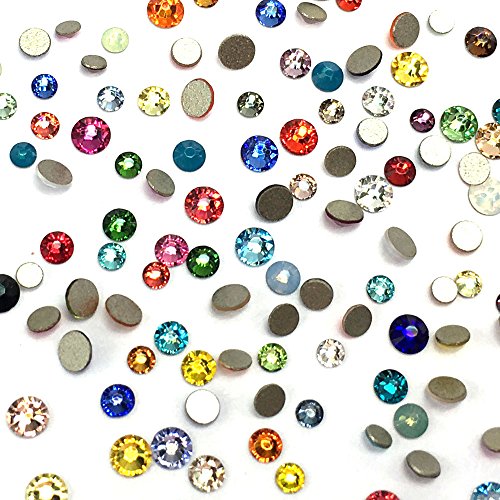 Assorted Swarovski Crystal Flatbacks Mix Sizes ss5 ss7 ss9 144 pcs No Hotfix