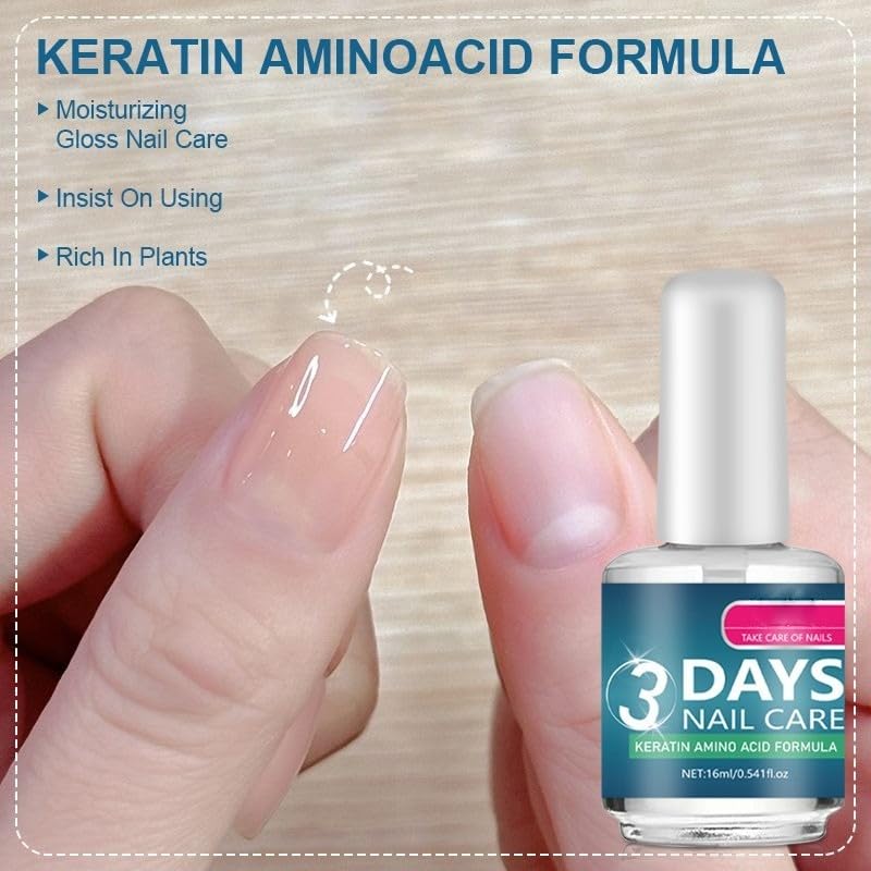 Nail Care Oil with Keratin - Strengthening & Hydrating for Weak Nails | Aloe Vera & Macadamia Nut Oil (3-Pack)