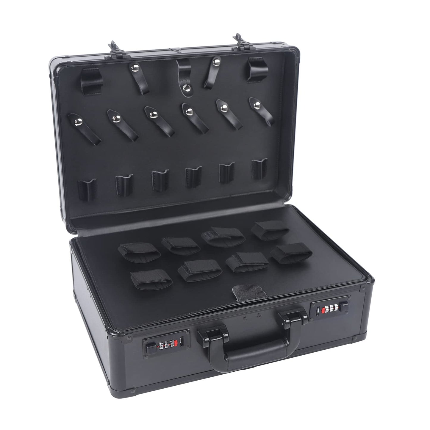 DENEST Barber Tool Travel Case Hairdresser Salon Clipper Trimmer Holder Organizer Box Tool Case with lock, Hair Styling Cutting Kit for Clipper Shears Combs Cosmetics Salon Beauty Supplies