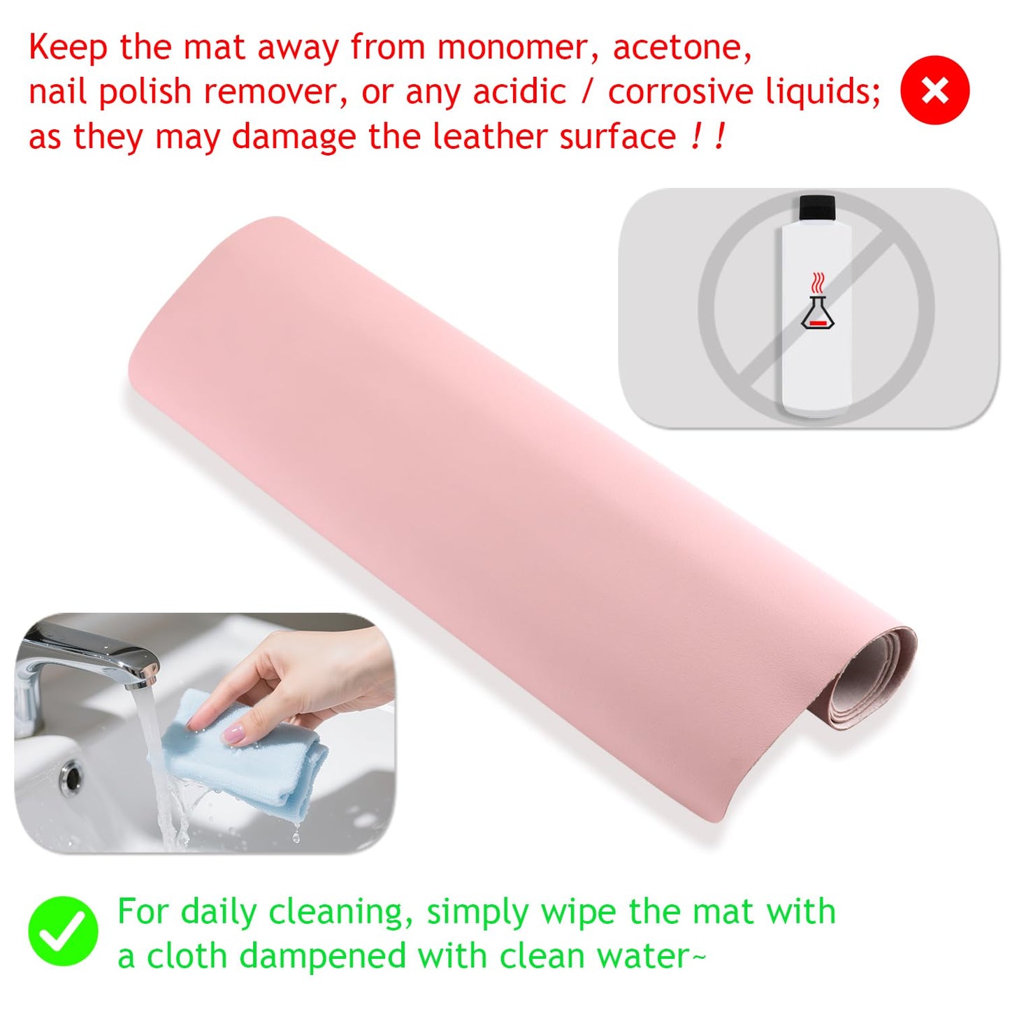 Furtherpretty Nail Mat for Nail Tech, Reusable PU Leather Desk Pad, Foldable Nail Art Table Mat for Home Manicure & Professional Salon, Nail Technician Supplies, Tapete para Mesa de Manicurista