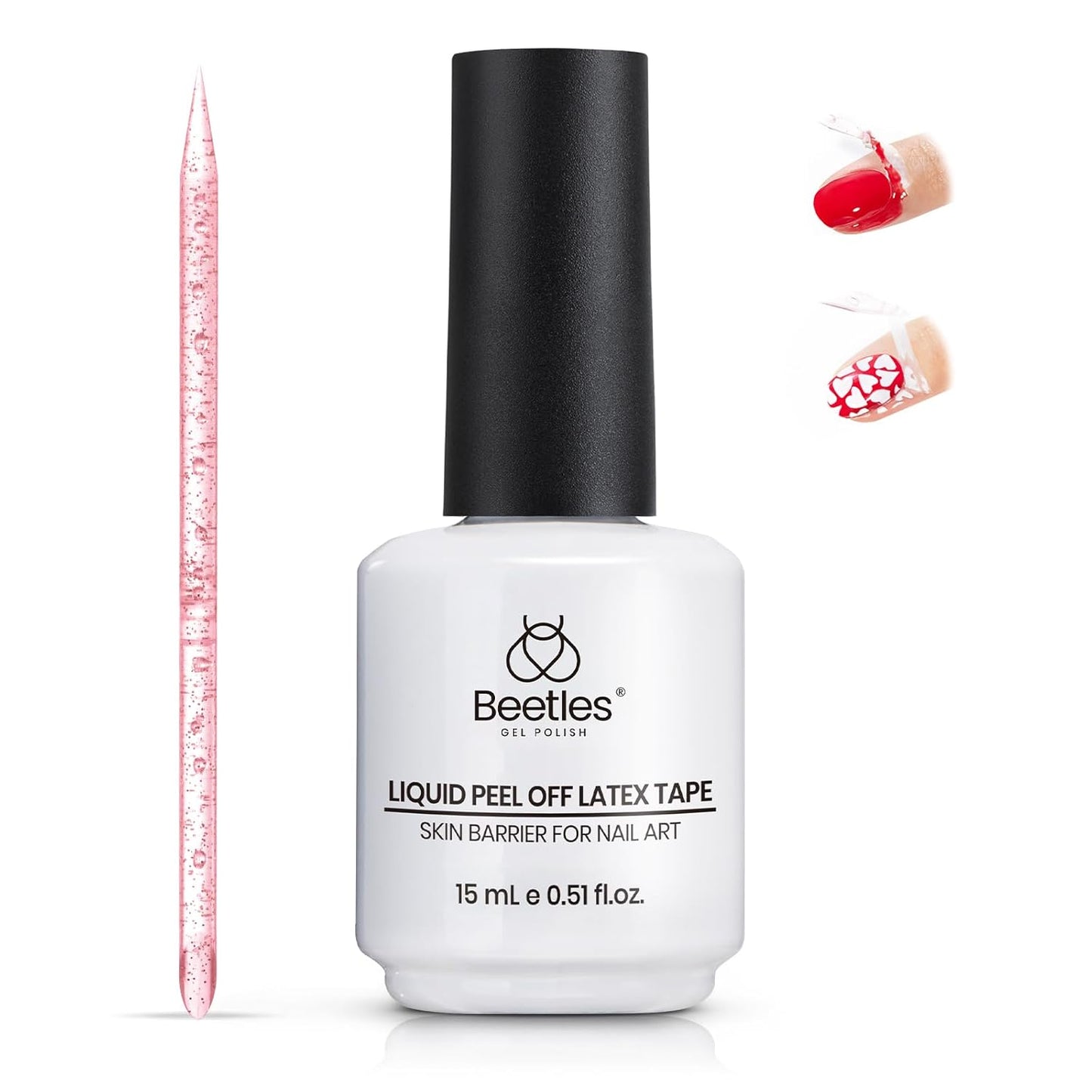 Beetles Nail Glue Set - 3Pcs 15ml HEMA-Free Base Gel & No Wipe Top Coat for Long Lasting Nail Extensions | UV/LED Cured