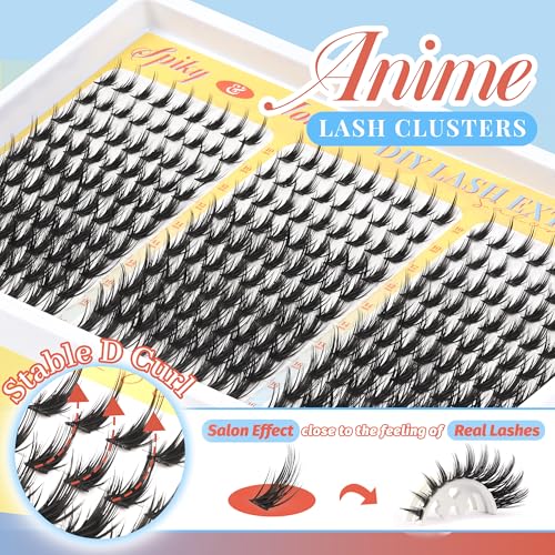 Manga Lash Clusters Spiky Anime Cluster Eyelash Extensions (Crystal