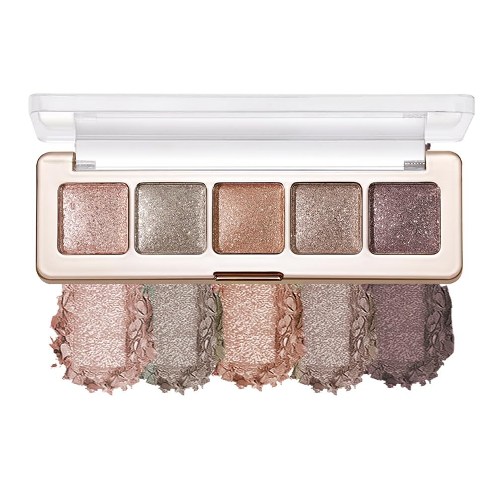 Warm Neutral Nude Eyeshadow Palette - Matte & Shimmer, High Pigment | Mini Everyday Makeup for All Eye Colors