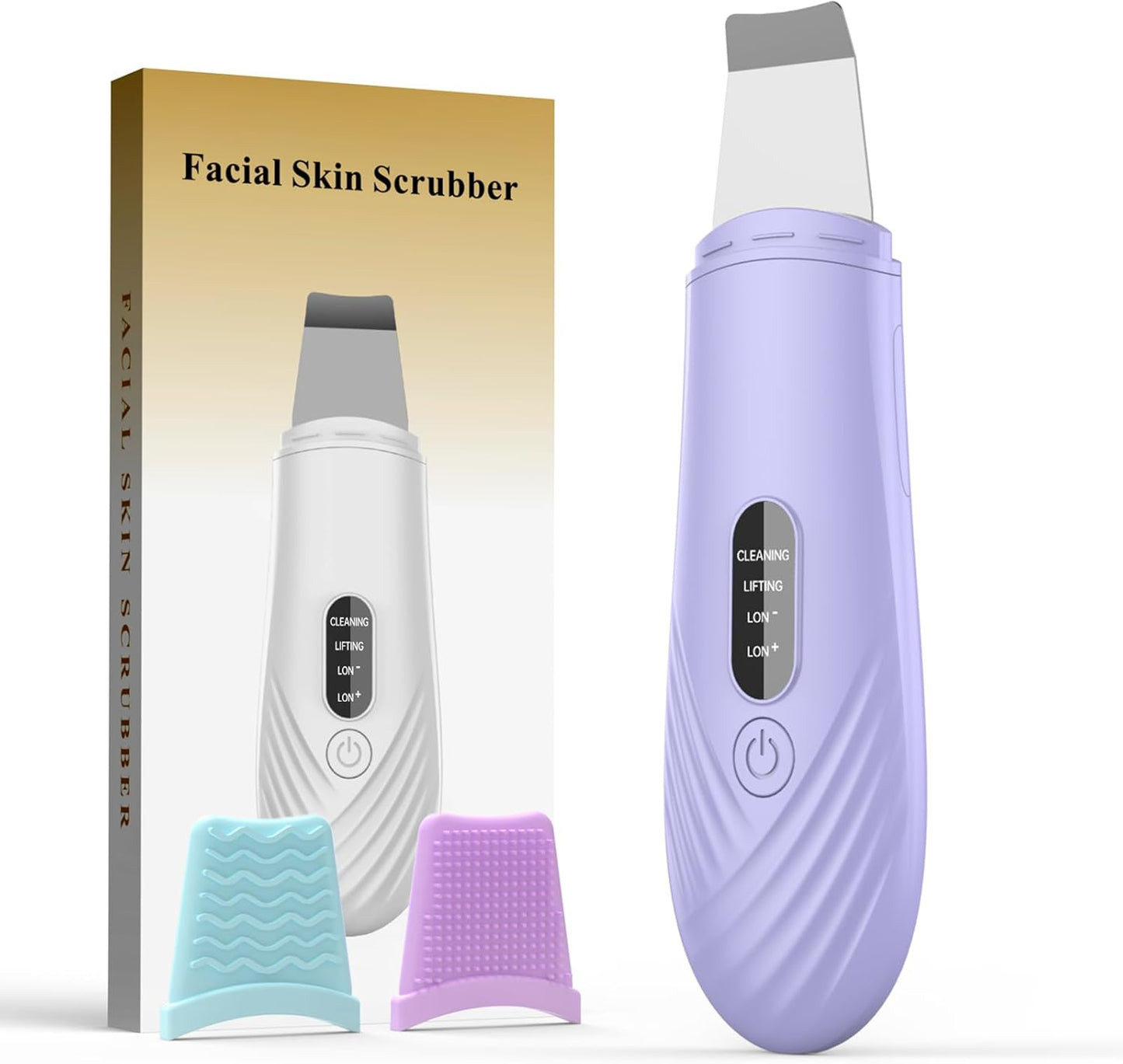 Face Scrubber - Skin Scrubber Spatula for Deep Cleansing | Blackhead Remover with 4 Modes (White)