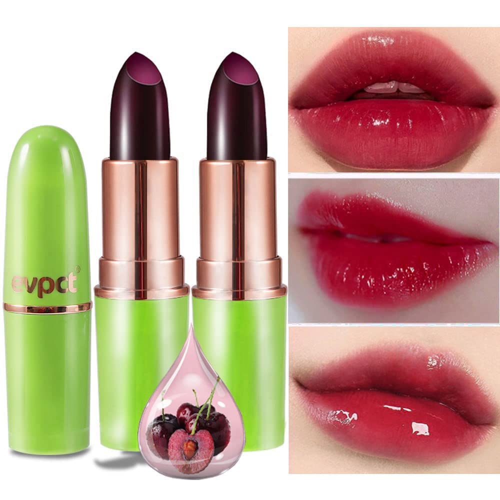 Blueberry Tinted Lip Balm Set - PH Color Changing Lipstick Balm for Women | Long-Lasting Light Pink Tint