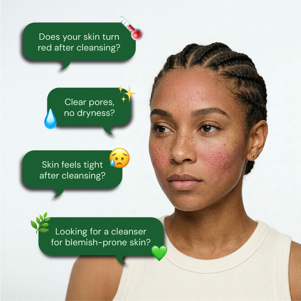 Tea Tree Relief Foam Cleanser - Gentle Daily Face Wash for Acne-Prone Skin | Soothes Redness & Minimizes Pores | 5.07 fl oz
