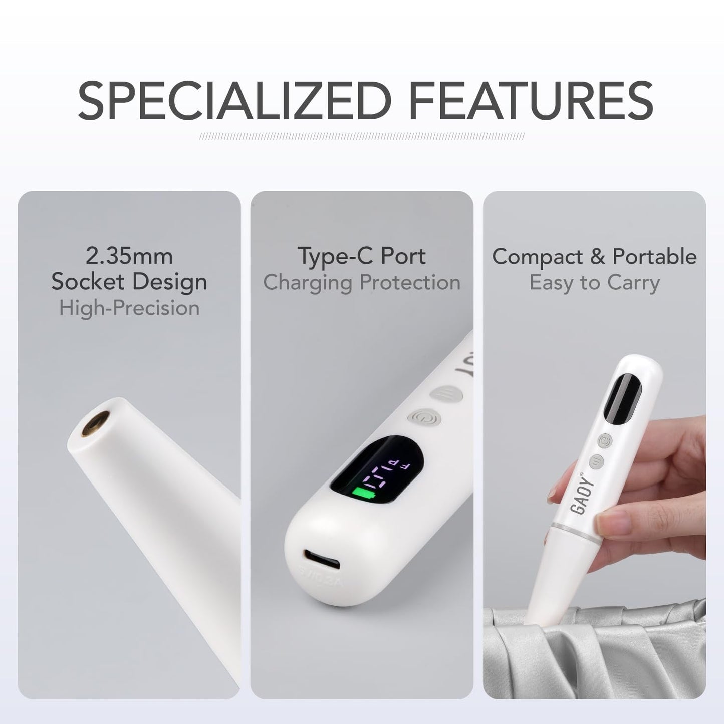 Cordless Nail Drill - Rechargeable Electric Nail File with LED Display | Lightweight Manicure & Pedicure Tool for Gel & Acrylic Removal, White