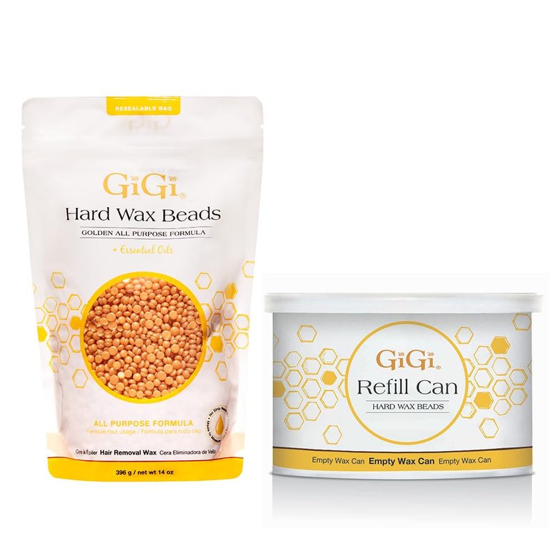 GiGi Golden Honee All Purpose Hard Wax Beads and Refill Can, 14 oz
