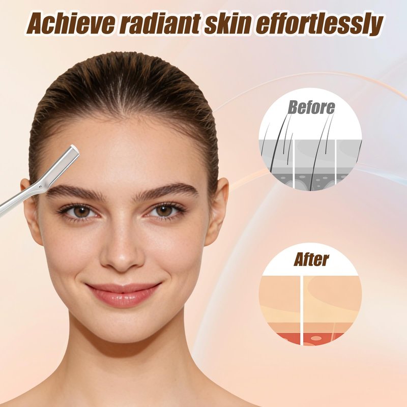 20pcs Replacement Blades for Tweezerman Facial Razor, Stainless Steel Refills for Women Peach Fuzz Remover & Exfoliating Razor Blades Smooth Radiant Skin