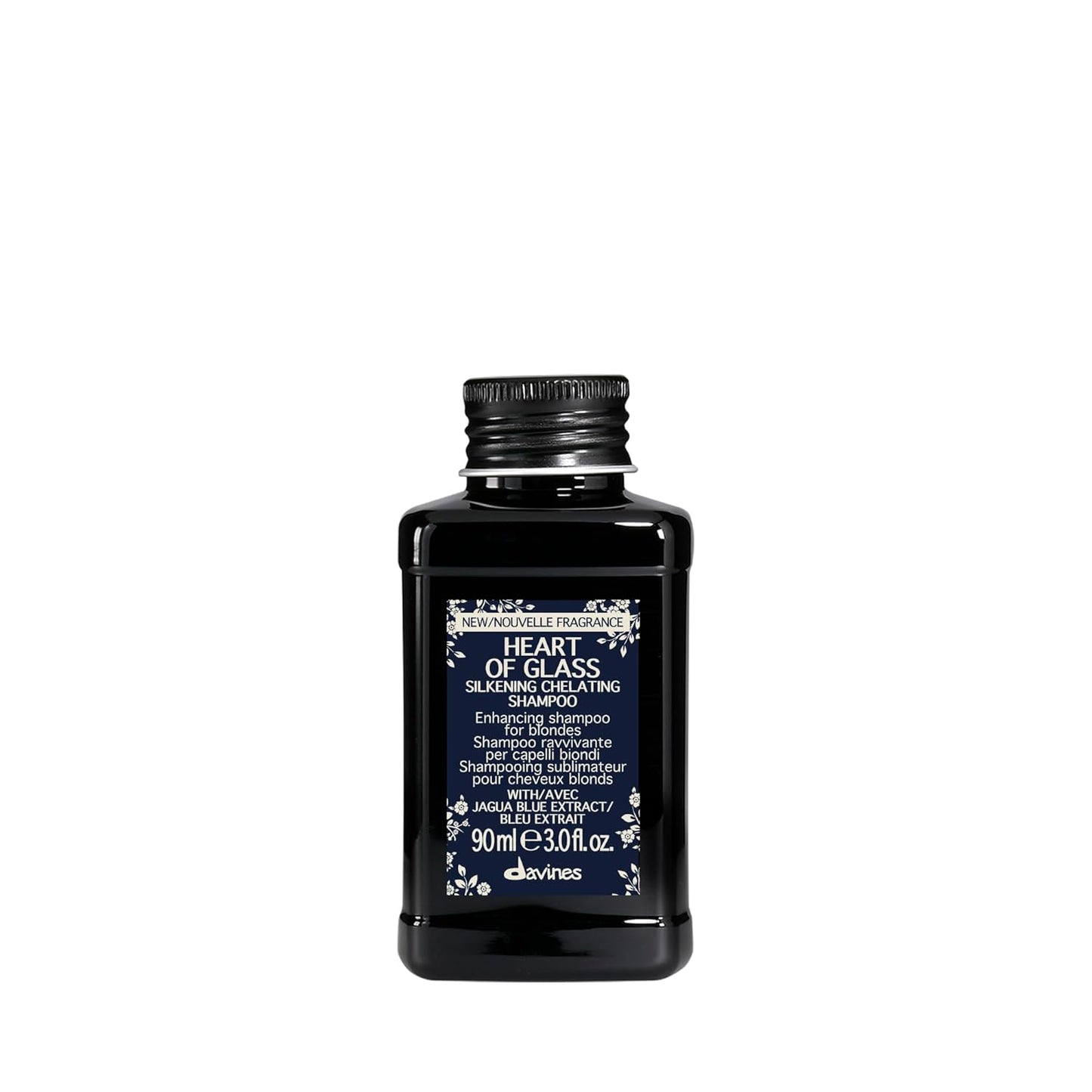 Davines Heart of Glass Shampoo - Enhancing Blue Shampoo for Blonde & Silver Hair | Gentle Cleanser with Jagua Blue Extract