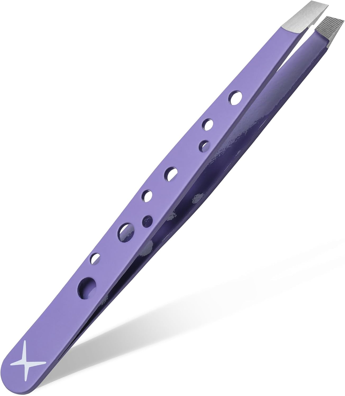 Precision Eyebrow Tweezers - Japanese Stainless Steel Slant Tip for Fine Hair | Luminous Citrus Color, 9-Hole Grip