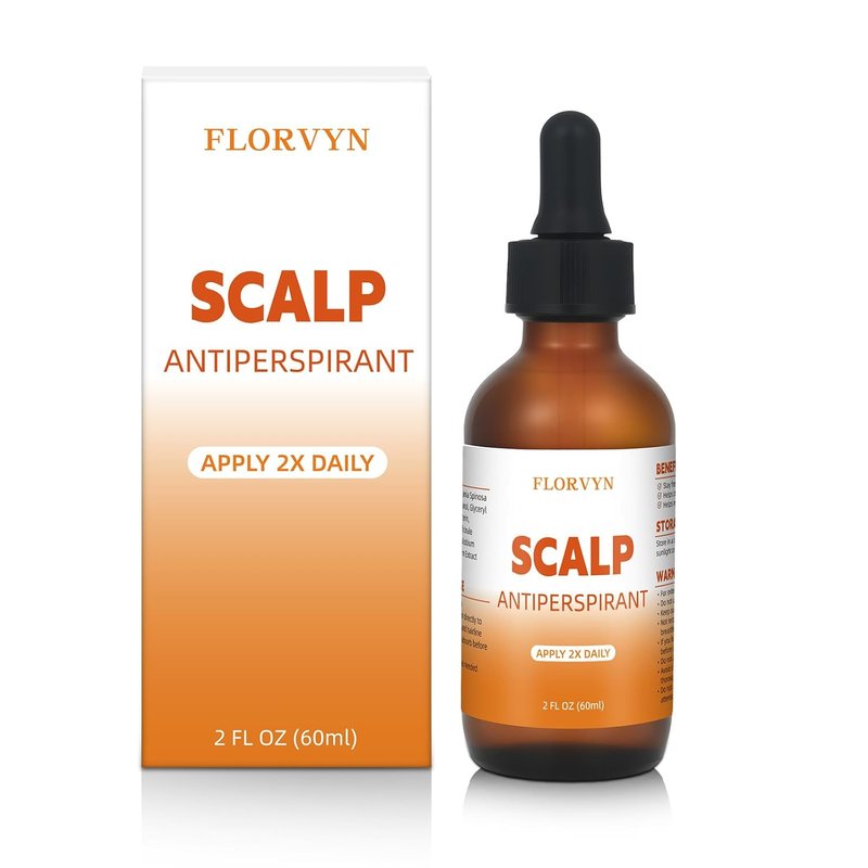 Scalp Serum for Sweaty Scalp - Fast-Drying Sweat Control Oil with Argan & Ginger - 2 Fl Oz, White
