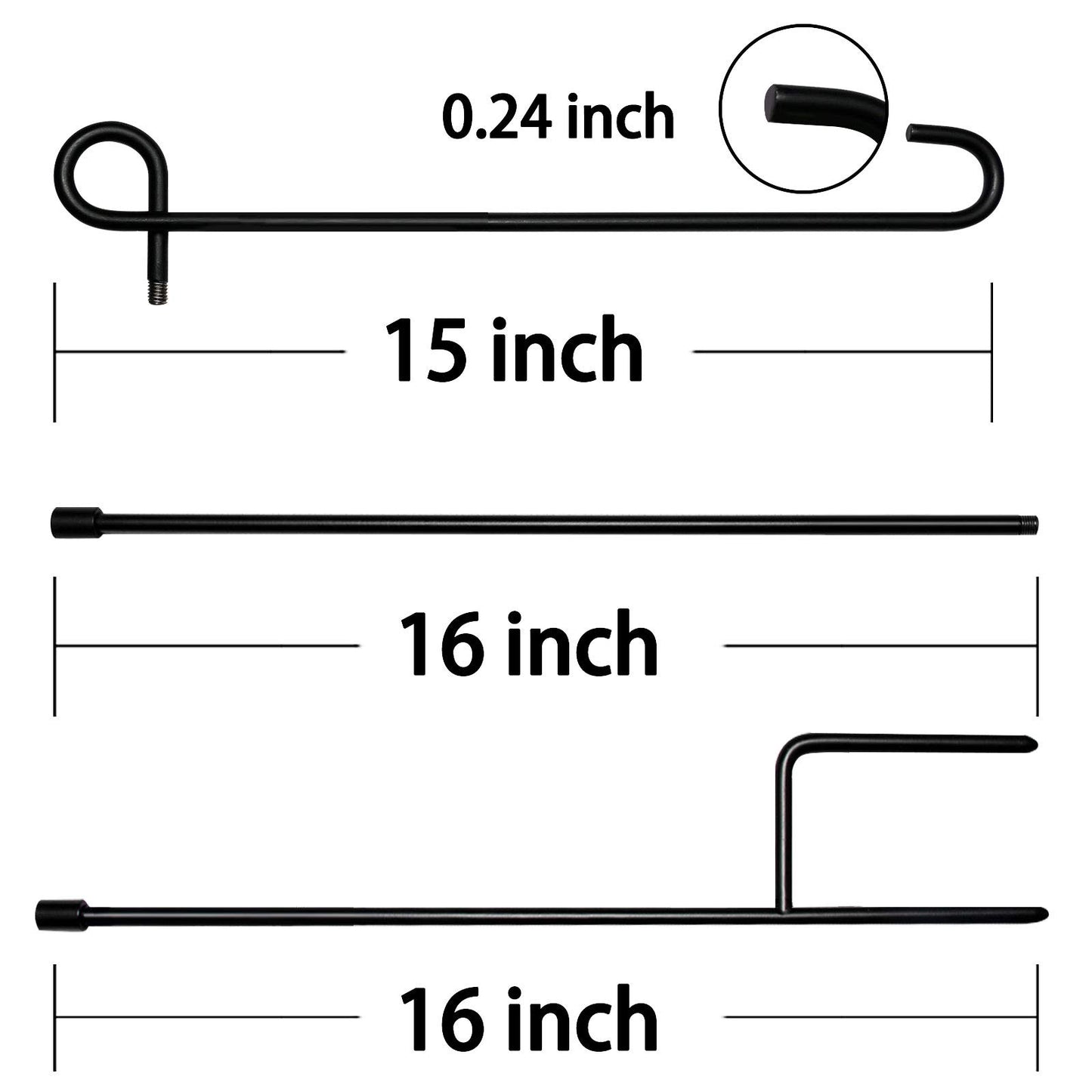 HOOSUN Garden Flag Stand,Premium Garden Flag Holder Pole Metal Powder-Coated Weather-Proof Paint with Graden Flag Clip and Spring Stoppers Without Flag Garden Decorations