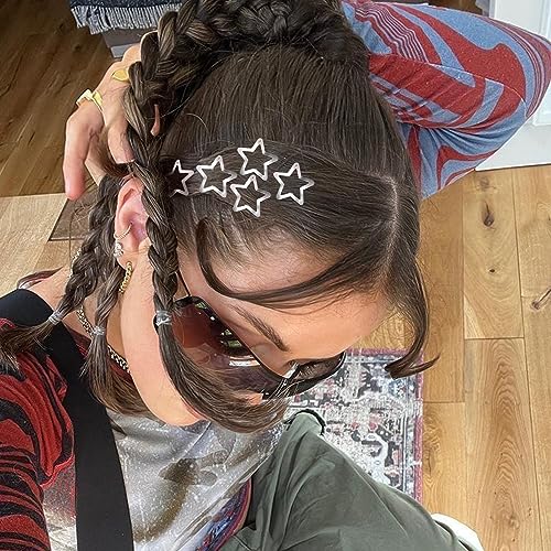 Y2K Star Hair Clips - 15 Pack Non-Slip Metal Barrettes for Women