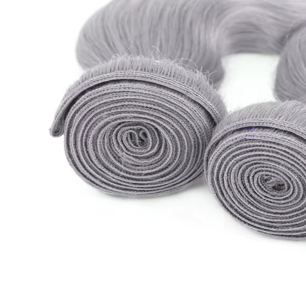 26 28 30 inch Grey Bundles Human Hair Silver Bundle Gray Body Wave Bundles Brazilian Remy Gray Hair Extensions for Women