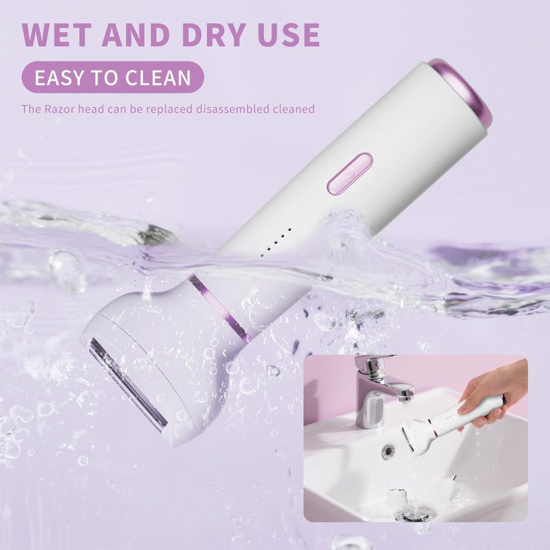 Electric Razor for Women- 5 in 1 Electric Shaver for Women, Wet & Dry Bikini Trimmer and Facial Hair Remover,Eyebrow Razors Nose Hair Trimmer Rechargeable Hair Removal Kit for Full-Body Hair 831