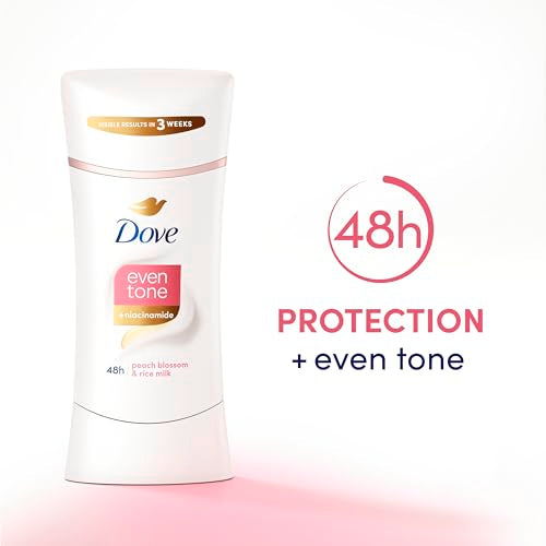 Dove Even Tone Antiperspirant Deodorant Stick, Peach Blossom & Rice Milk, 3PK