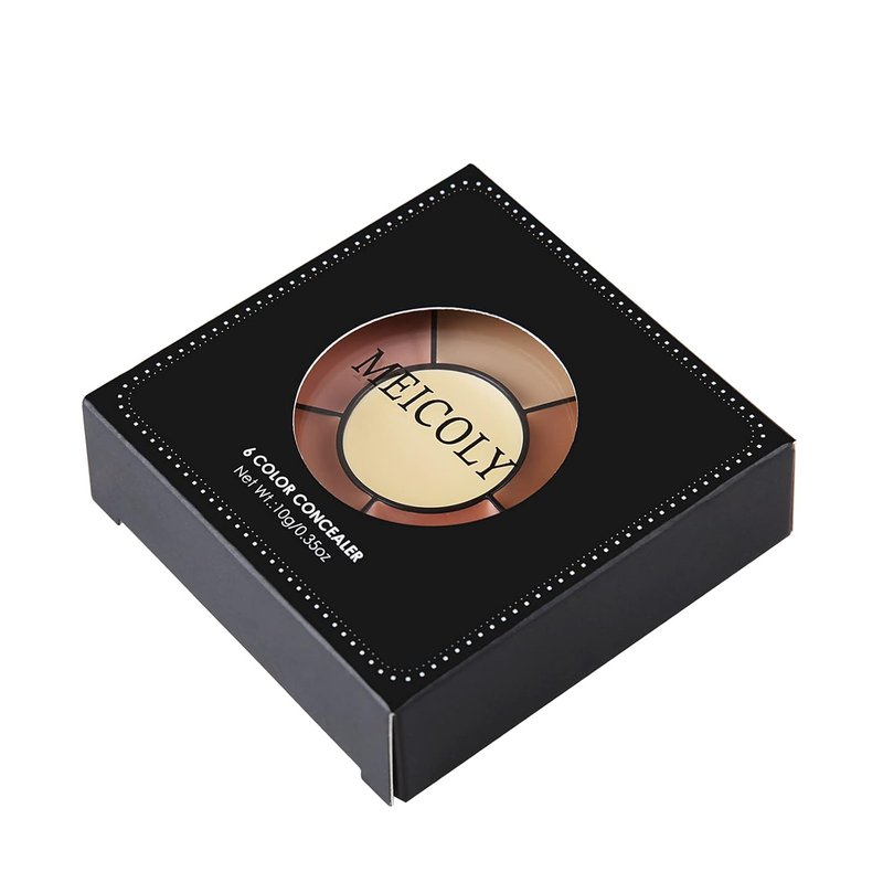 High Coverage Concealer Palette - 6 Shades Tattoo & Bruise Cover Up | Includes 8 Makeup Sponges