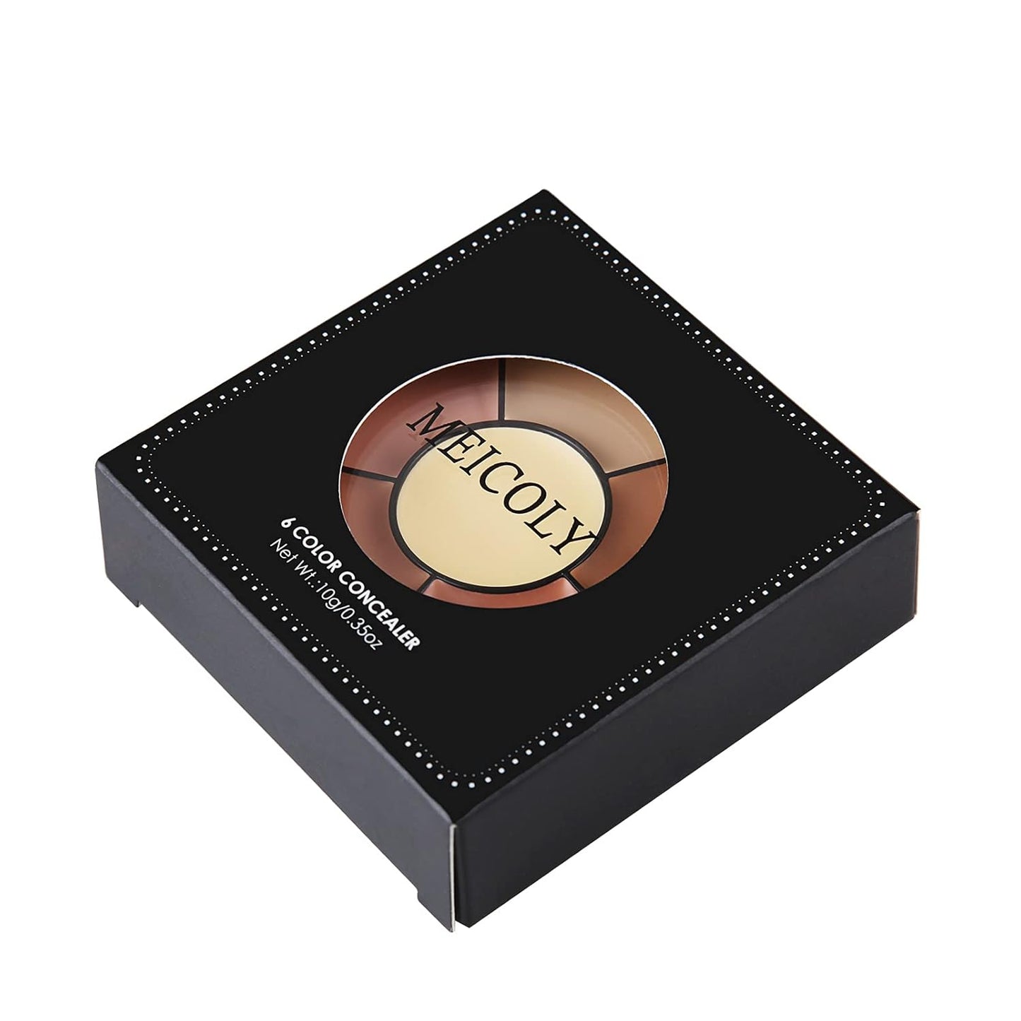 High Coverage Concealer Palette - 6 Shades Tattoo & Bruise Makeup | Includes 8 White Sponges