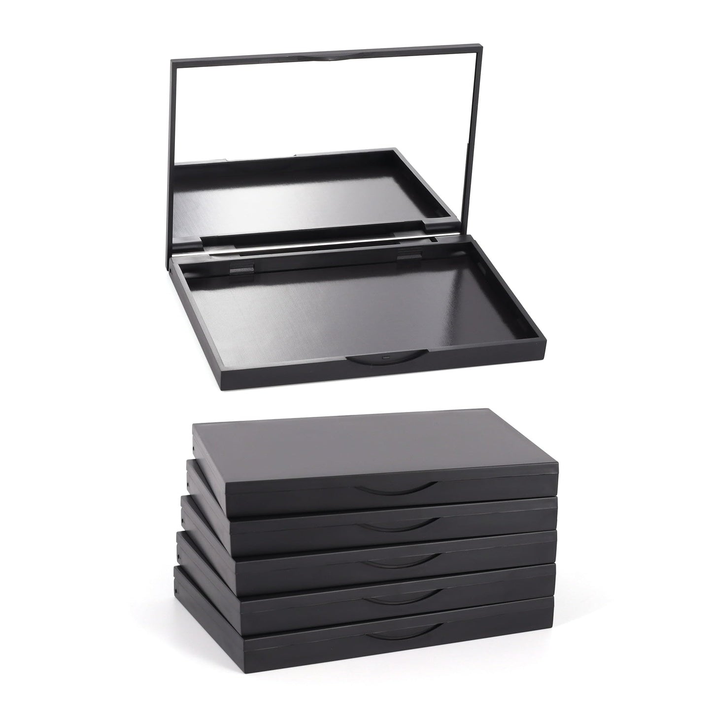 5 Pack Magnetic Makeup Palette with Mirror, Empty Cosmetics Dispensing Storage Box for Eyeshadow Lip Color Blush Powder Highlighter Contour(Small Palette - 4.92" x 3.38”)