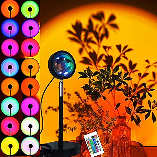 16 Color RGB Sunset Projector Lamp - Romantic LED Light for Bedroom & Parties