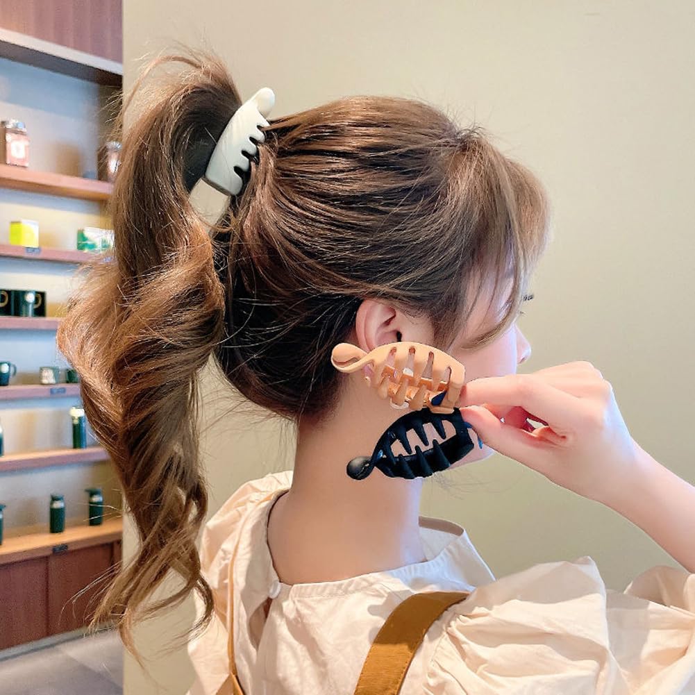 Matte Banana Hair Clips - 8 Pcs Strong Hold Ponytail Holders | French Barrettes for Fine Hair