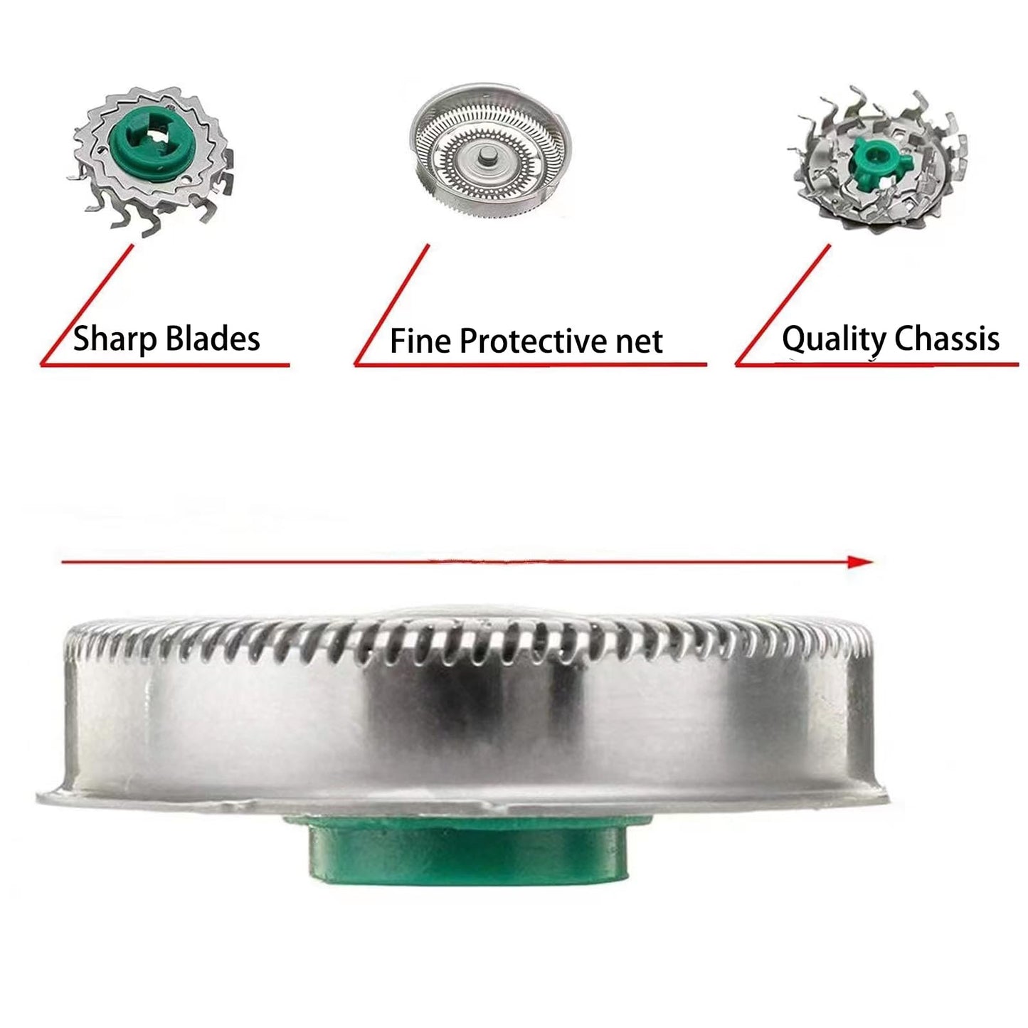 Sh60 Replacement Heads Compatible with Philips Norelco 6000 Replacement Blades for Philips Series 6000 Shaver S6810/82, S6850/85, S6880/81, Sh60 Heads 6-Pack