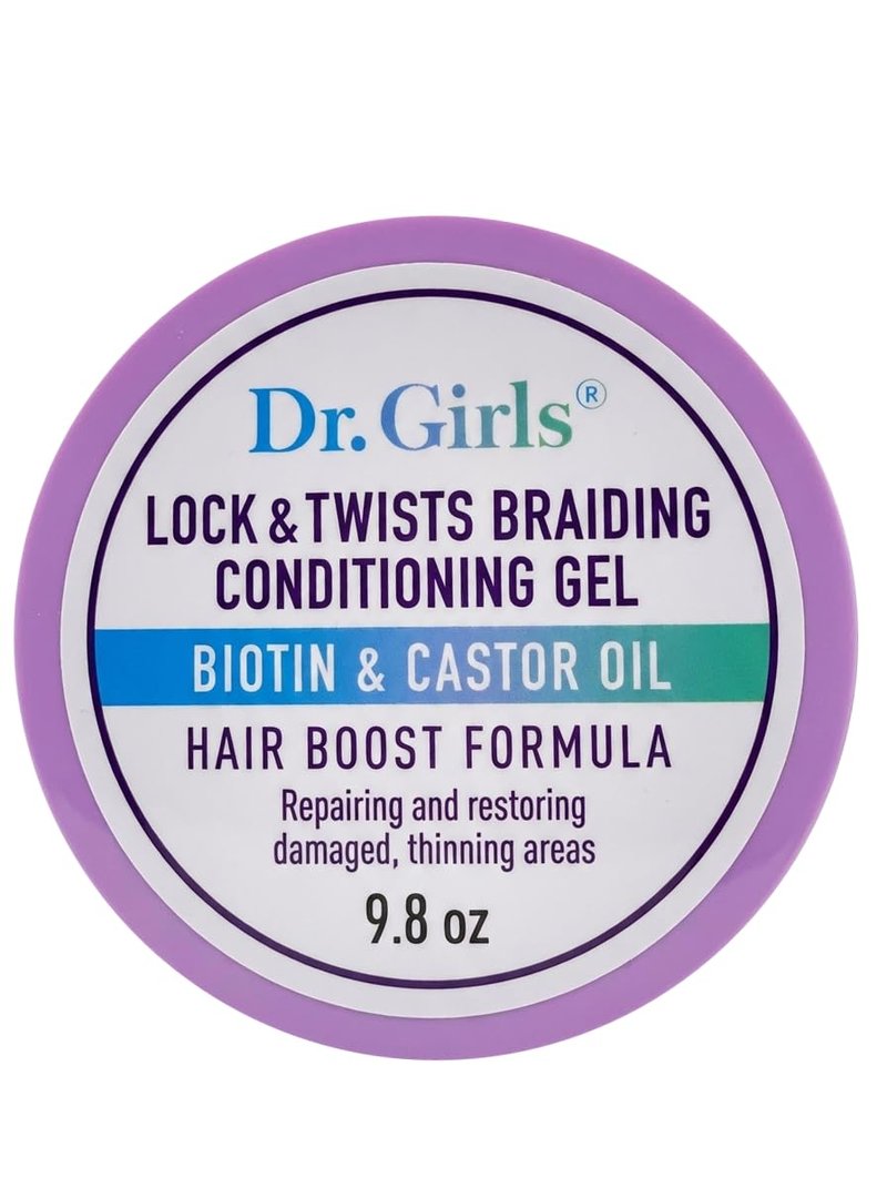 Dr. Girls Super Grow Loc & Twists Braiding Conditioning Gel / 9.8oz / Extra Mega Hold (Blueberry)