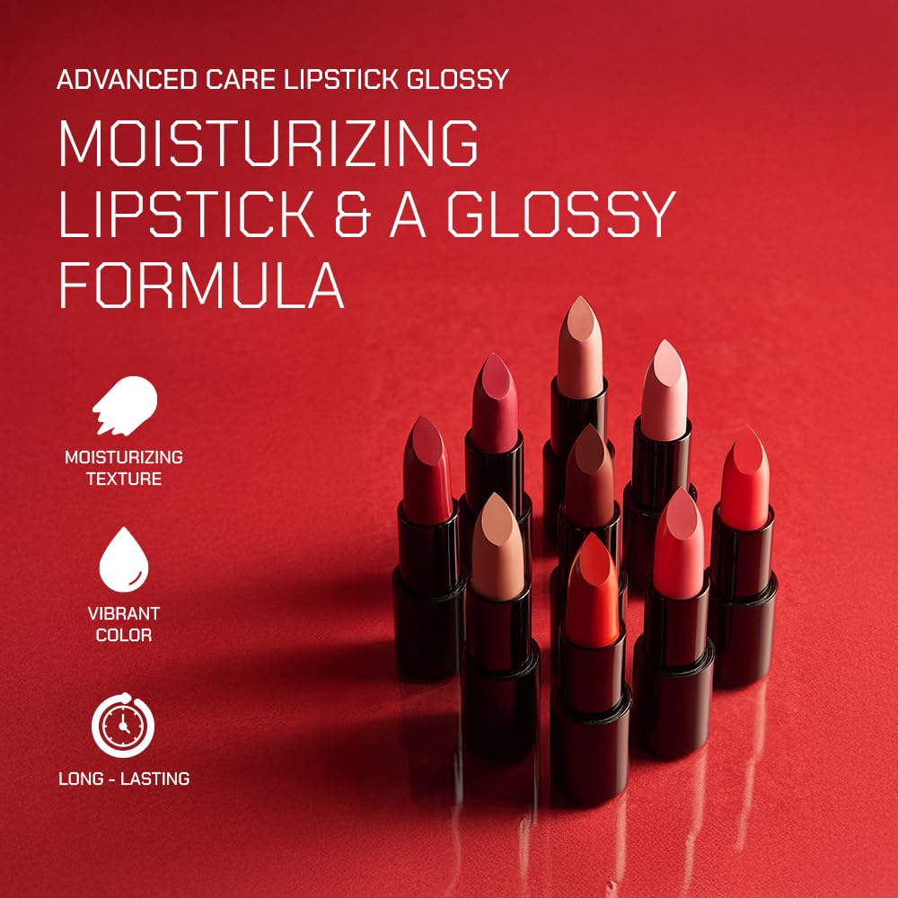 Radiant Professional Glossy Lipstick for Women – Long Lasting, Hydrating Lipstick with Hyaluronic Acid & Natural Polysaccharide, Advanced Care & Moisturising Lip Stick for Women - GL101 BOUQUET