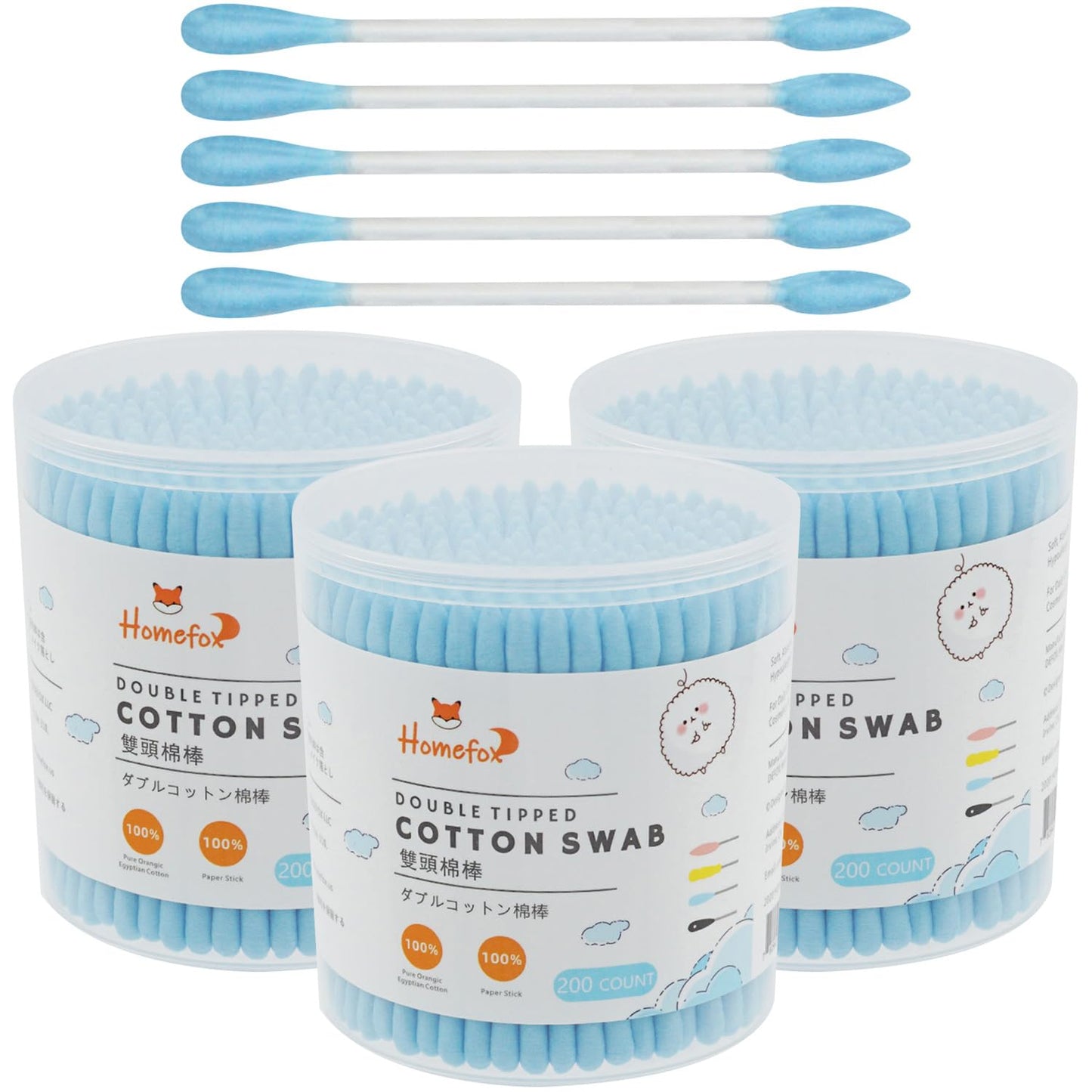 XL Pink Cotton Swabs - Pointed Precision Organic Buds | 250 Count Double-Sided Tips