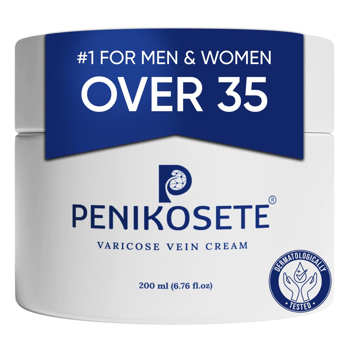 PENIKOSETE Varicose & Spider Vein Cream for Legs, 3 Month Supply 6.76 oz Jar | Dermatologically Tested Ayurvedic Ashwagandha Formula | Non-Sticky for Tired, Swollen & Heavy-Looking Legs | Men & Women