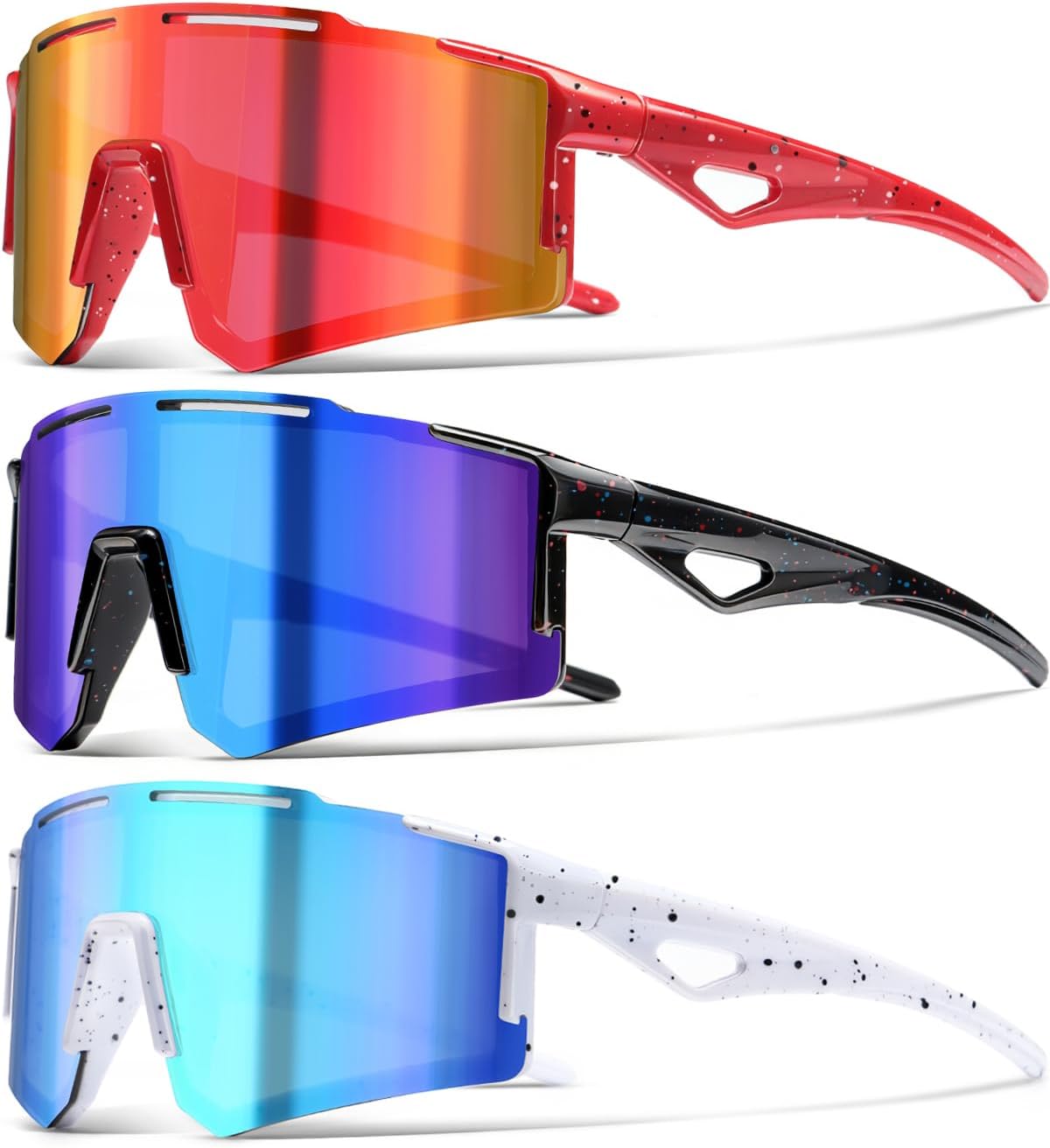 Kids Baseball Sunglasses - UV400 Protection for Boys & Girls | 3-Pack Sports Sunglasses