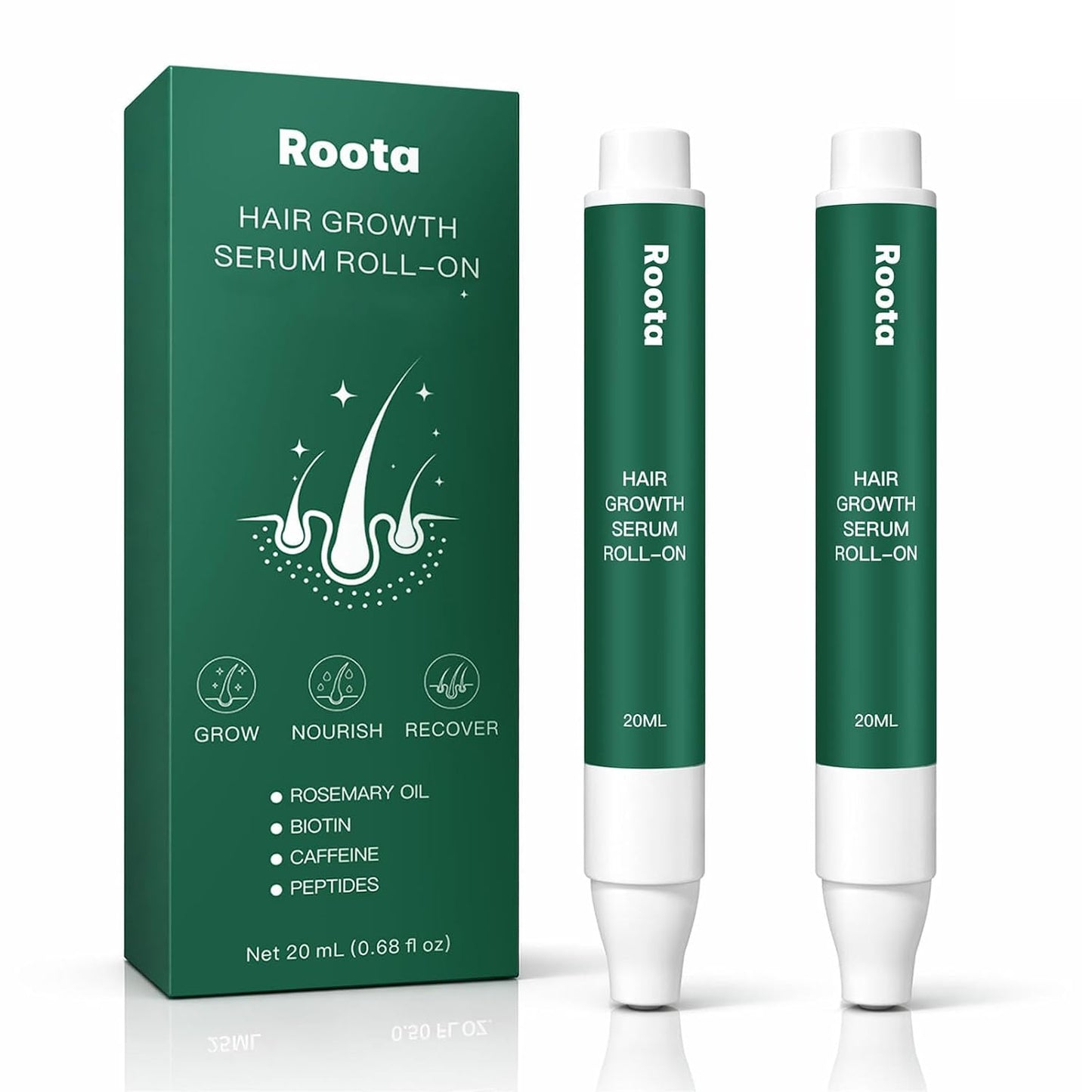 Hair Growth Serum Roll-On | Nourishing Scalp Treatment for Thicker, Healthy Hair - 20ml/0.68 fl oz