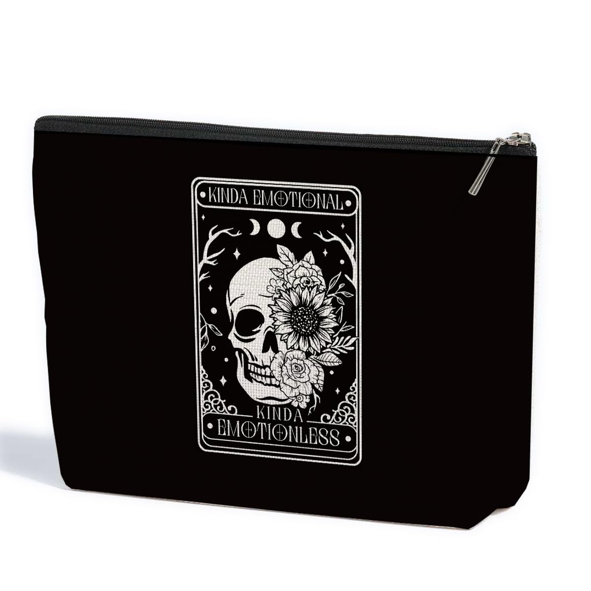 ZHAMEN Goth Gifts Funny Skeleton Skull Makeup Bag Gothic Cosmetic Bag