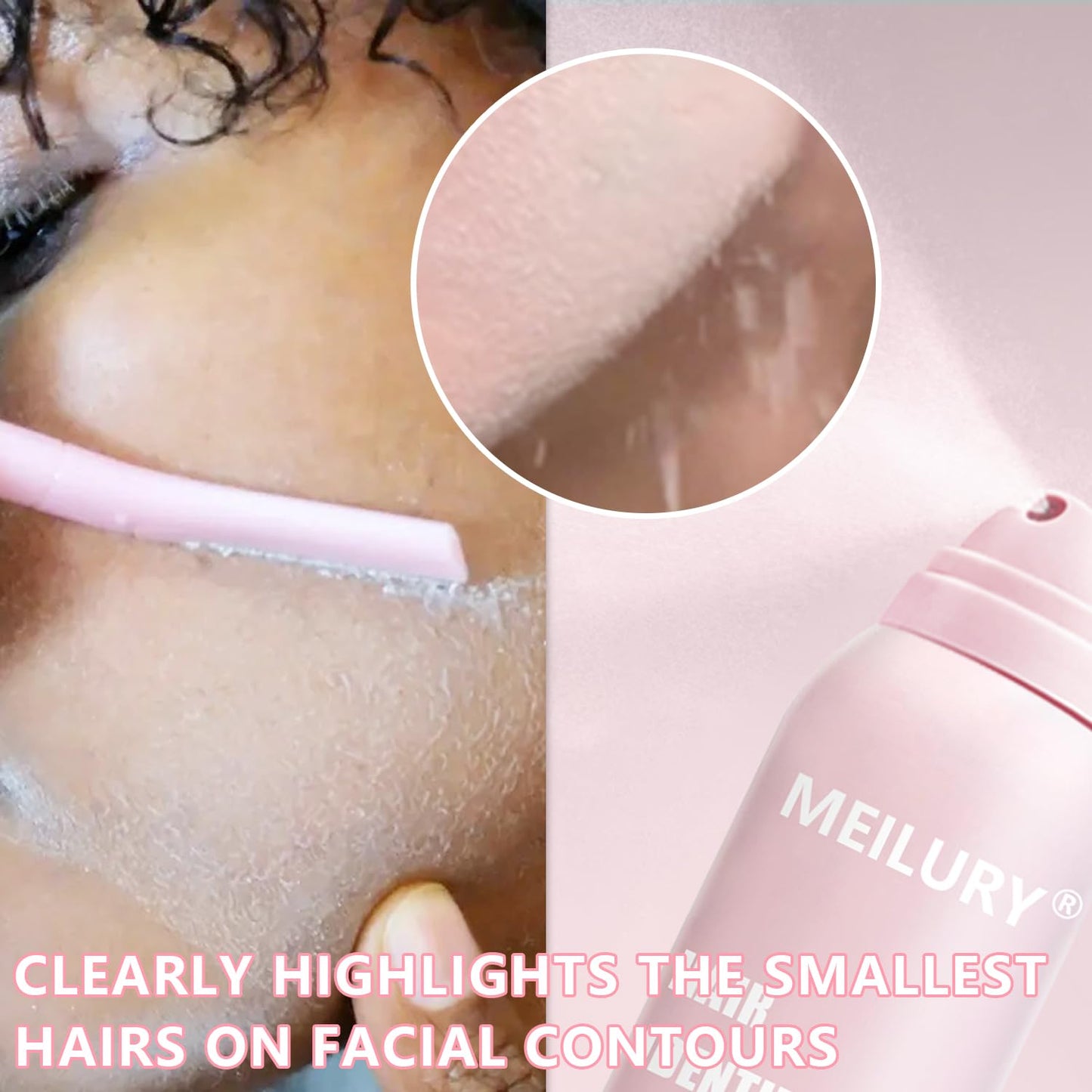 Hair Identifier Spray - Moisturizing Dermaplaner for Face Shaving | Glow Reveal Peach Fuzz Remover (1pc)