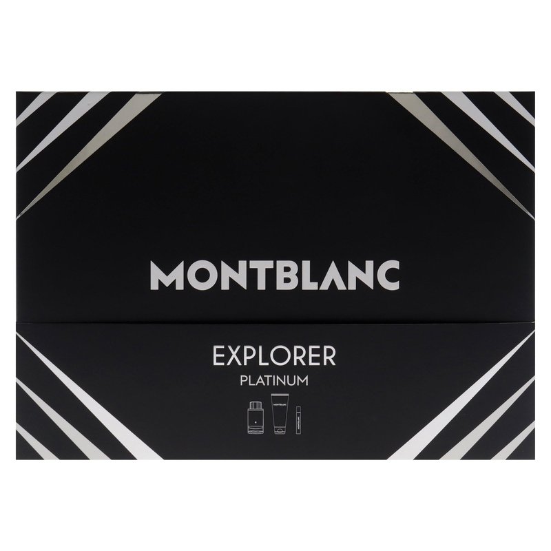 Mont Blanc Explorer Platinum Set 3.4oz EDP & .25oz EDP & 3.4oz SG