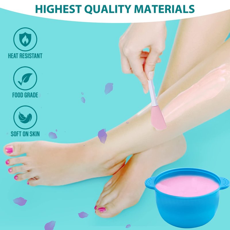 Silicone Wax Warmer Liner with Spatula, 16.9 oz Melting Pot for Hair Removal on Arms, Legs, Face and Body - 2Pcs Set