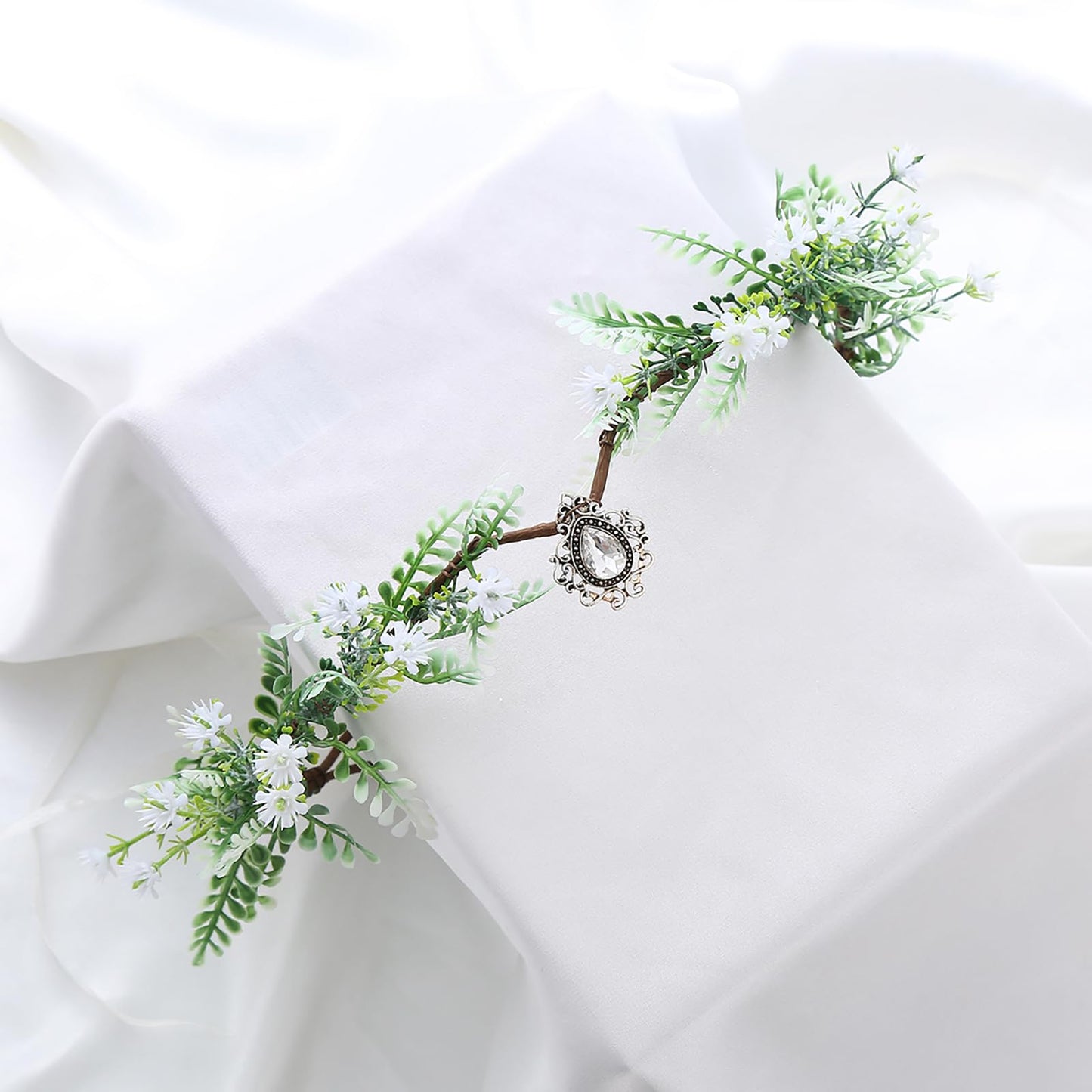 Vivivalue Woodland Flower Crown Forest Fairy Headpiece Elf Headband Halo