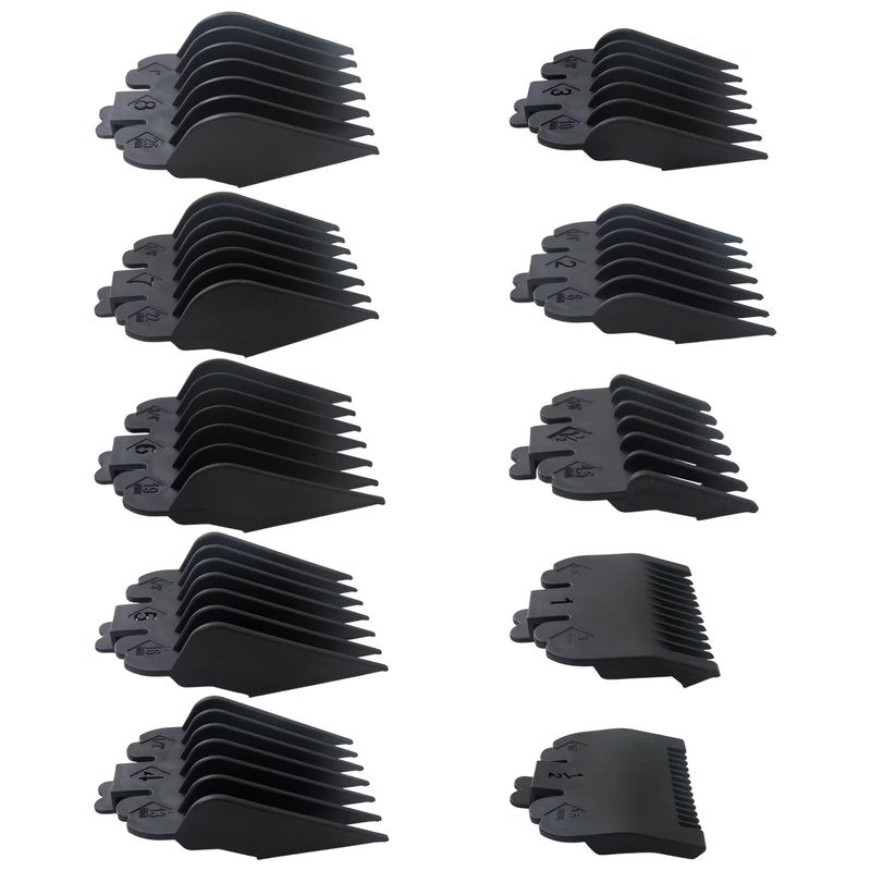 Zafina-UP 10-Piece Hair Clipper Guards Cutting Combs Fit for Limural K11S/Novah HCL-001/Surker K7S/K9C/K9S - Black