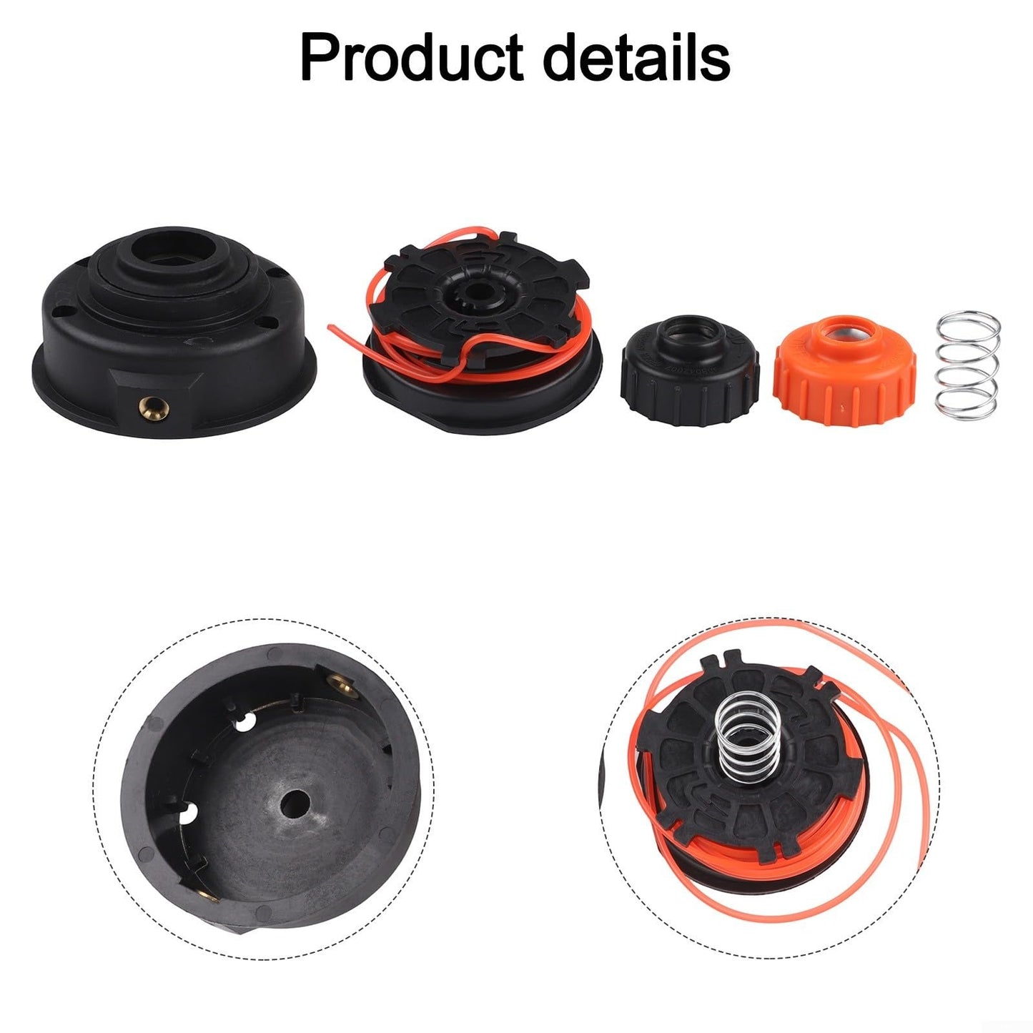 Trimmer Head Replacement For Murray M 560SE For Remington RM2520 RM2560 RM2570 RM2750 String Trimmers, Includes Bump Knob Inner Reel Spring And Out Spool Assembly For 2-Stroke Brush Cutter