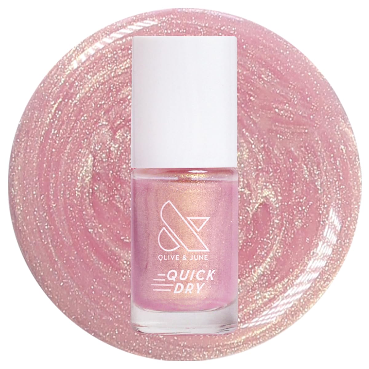 Olive & June Quick Dry Nail Polish, Sugarcoat Shimmery Pink