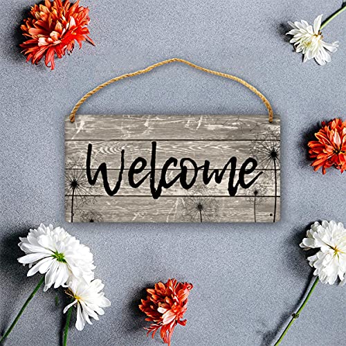 Rustic Wood Welcome Sign - Farmhouse Hanging Plaque for Home