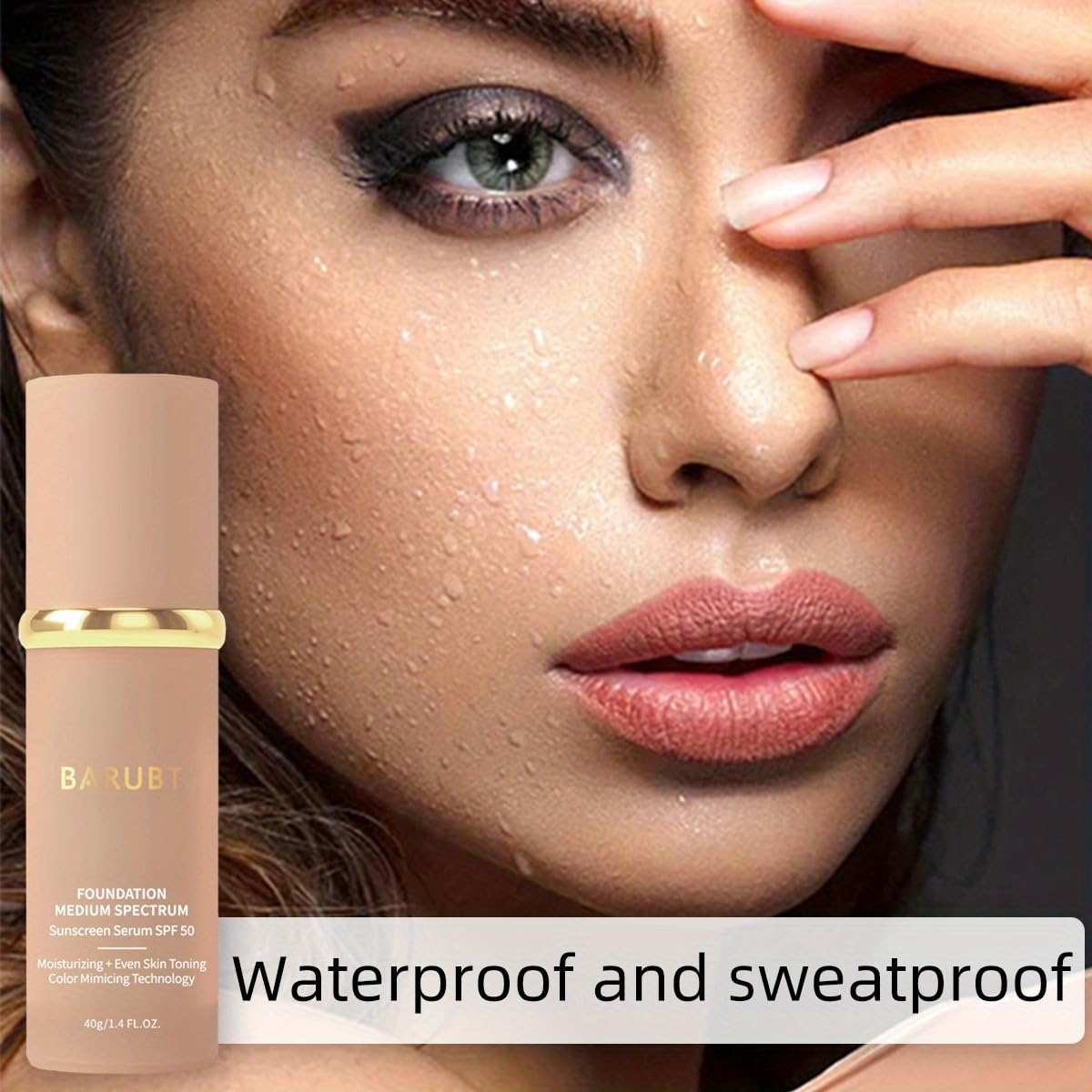 Color Changing Foundation with SPF 50 - 4 in 1 Moisturizing Makeup for Medium-Full Coverage | Lightweight Liquid, Natural Finish