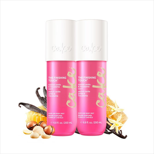 Cake Beauty Finishing Touch Hair and Body Mist, Toasted Vanilla & Macadamia Scent- Fine Fragrance Mist – Infused with Argan Oil and Vitamin E 2 Pack
