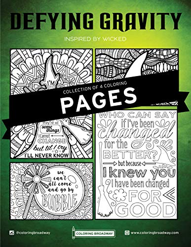 Wicked Inspired Coloring Pages Set of 4 - Musical Theater Art