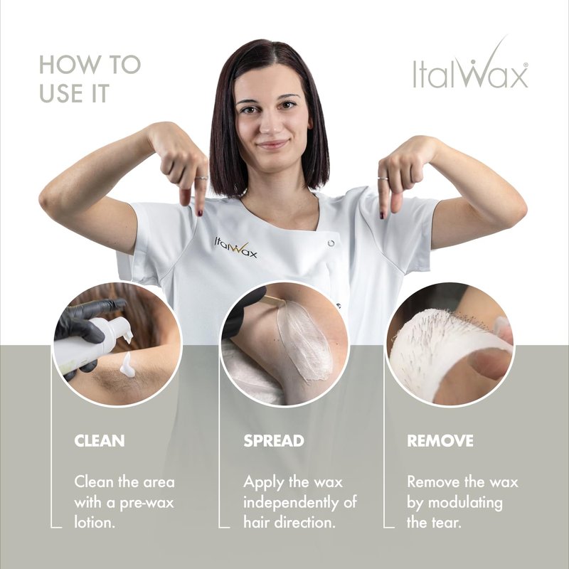 Italwax Top Line Crystal Hard Wax Beads 1.65 lb (750 g) – Ultra-Delicate Unscented Wax with No Colorants, Semi-Creamy Texture for Facial Areas, Professional Use – Made in Italy