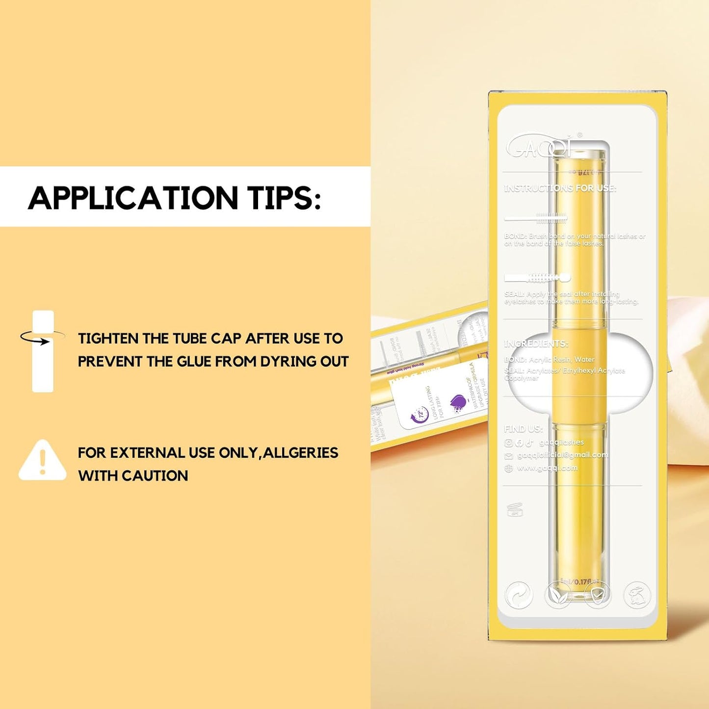 Lash Bond and Seal Waterproof - Strong Hold Eyelash Glue for DIY Extensions | 10ml, Gentle Formula, Lasts 72+ Hours