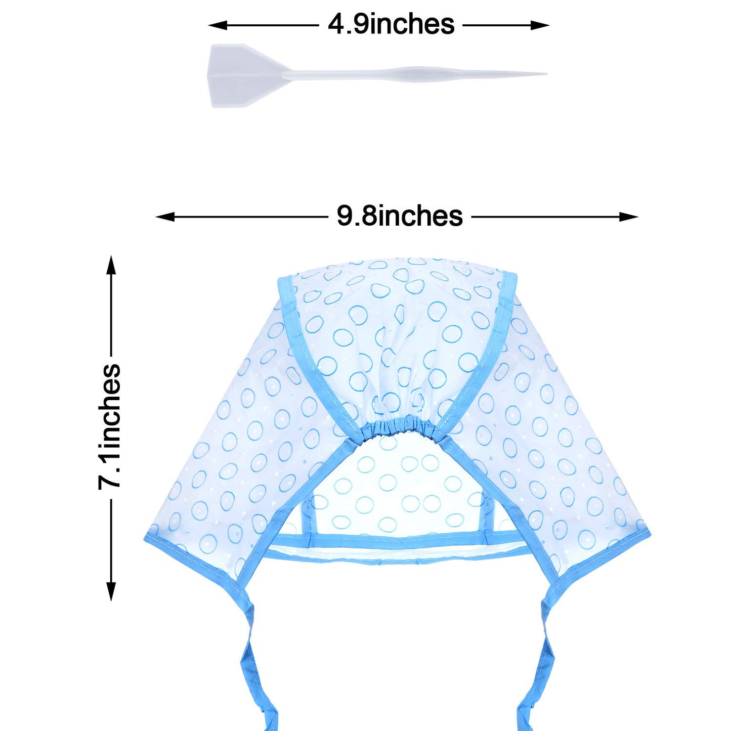 6 Pieces Highlighting Cap Hair Frosting Cap Highlight for Dye Color with Plastic Hooks Hair Coloring Salon Hairdressing Tool Kit Supplies(Blue)