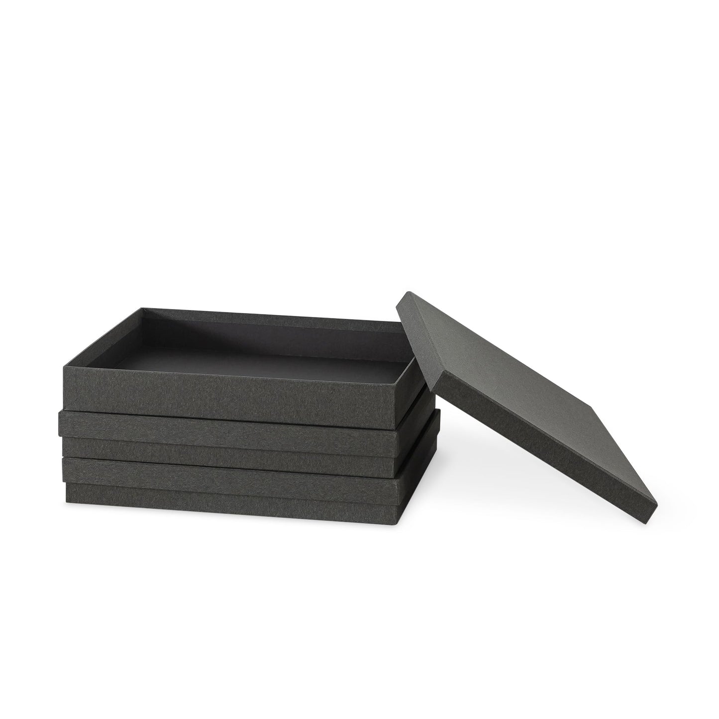 Soul & Lane Document Storage Boxes - Set of 3 (13.2" x 9.8" x 1.8"), Versatile Photo & Craft Organizer for Home & Office, Stackable Cardboard Storage for Letters, Files & Memorabilia, Slate Gray
