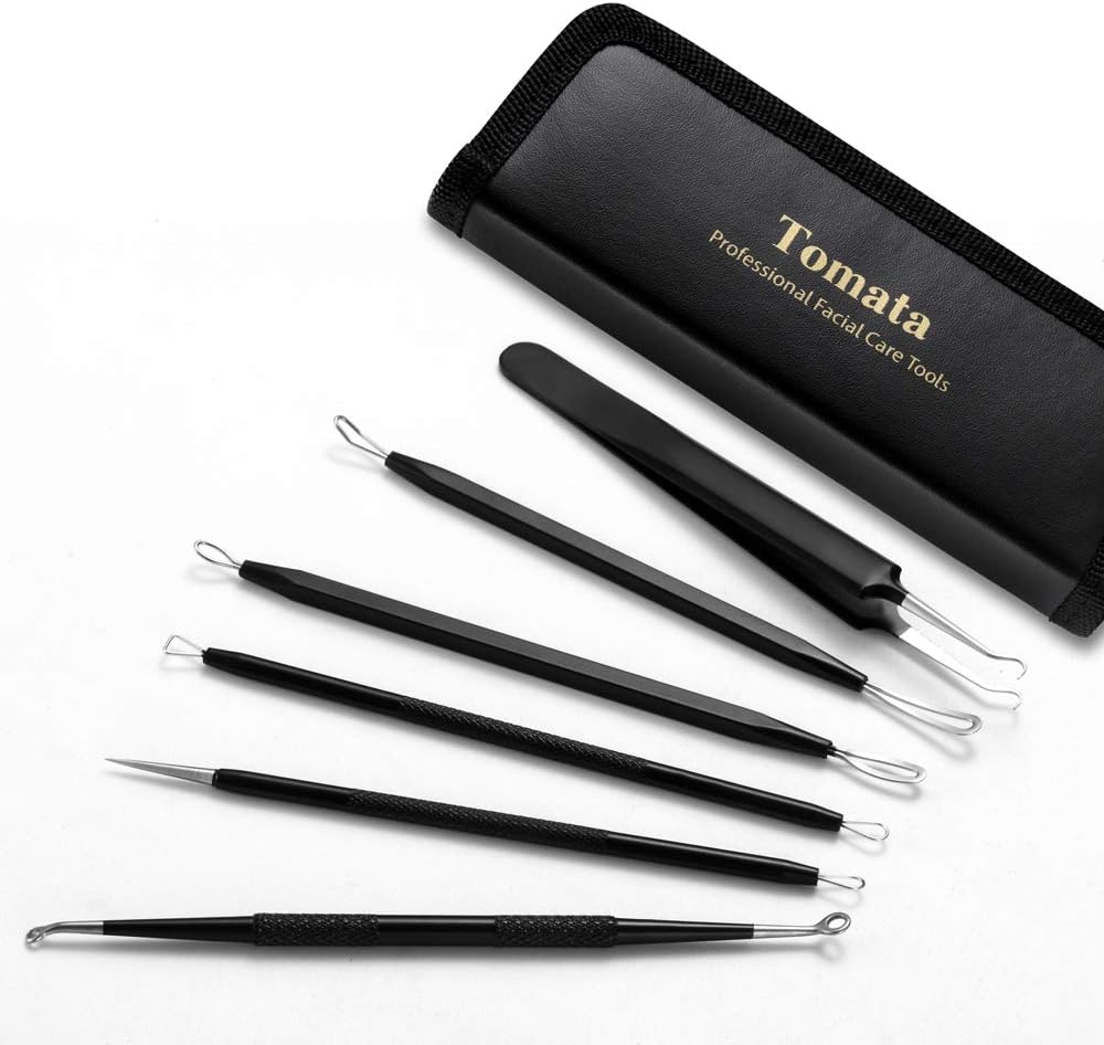 Blackhead Remover Tool Kit - 6-Piece Professional Stainless Steel Comedone Extractors